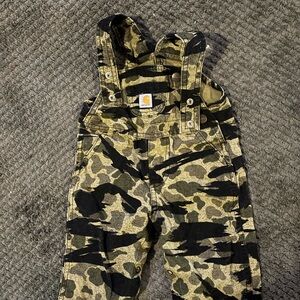 Carhartt Kids Black and Tan Camo Overalls